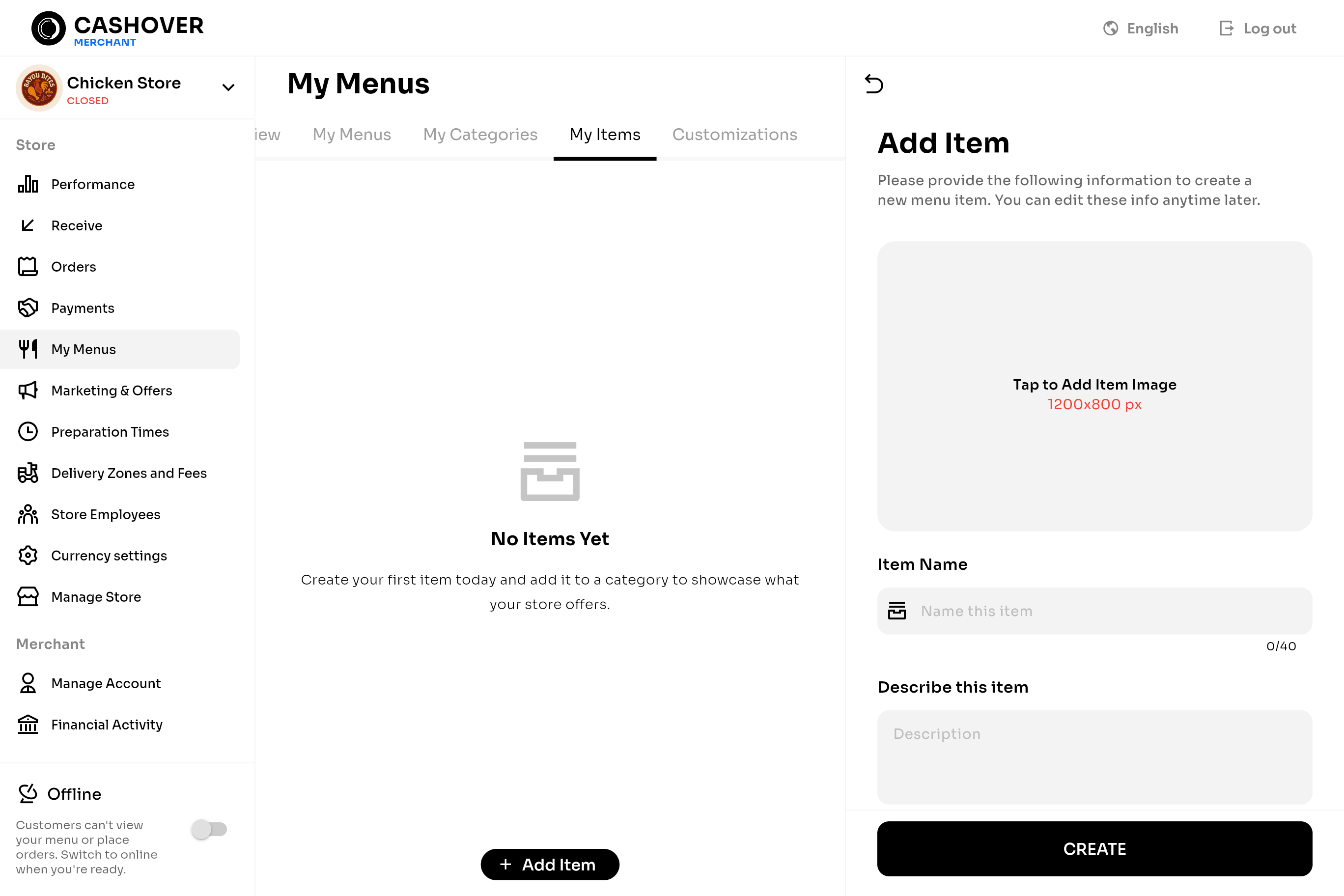 Create Menu